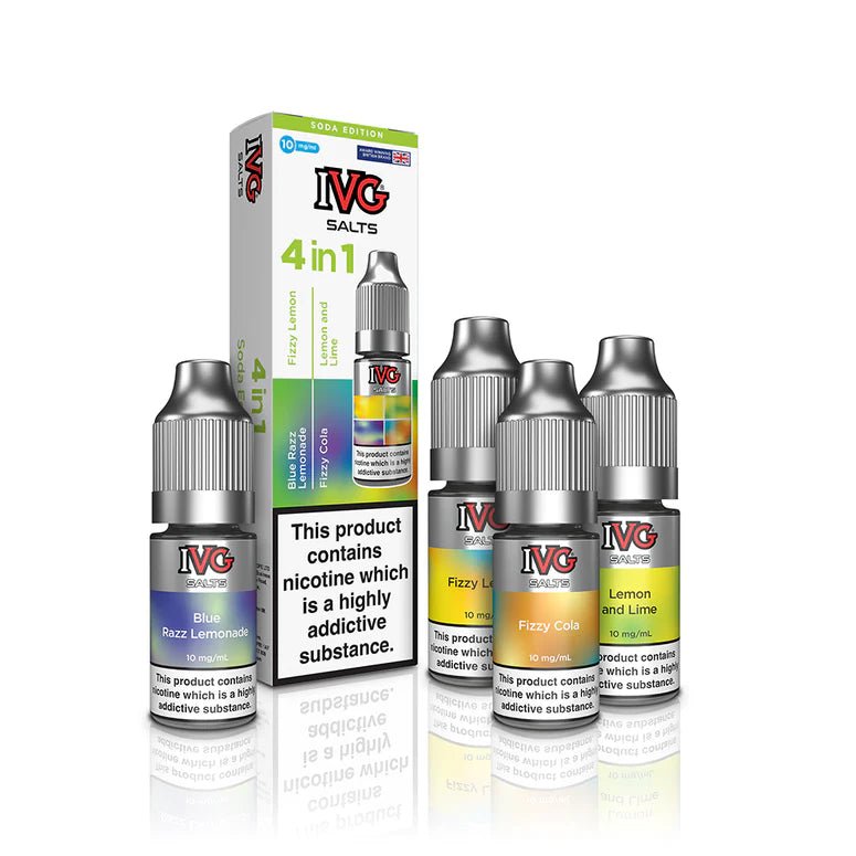 Buy Bulk 4 in 1 IVG Nic Salt 10ml E - liquids Pack of 10 | 4 Flavours - Vape Wholesale Mcr