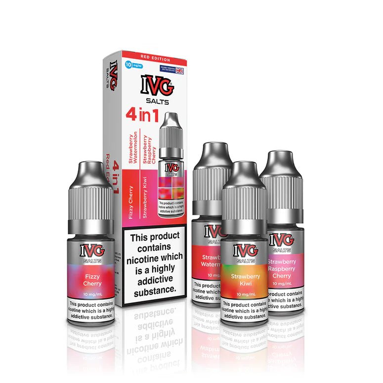 Buy Bulk 4 in 1 IVG Nic Salt 10ml E - liquids Pack of 10 | 4 Flavours - Vape Wholesale Mcr