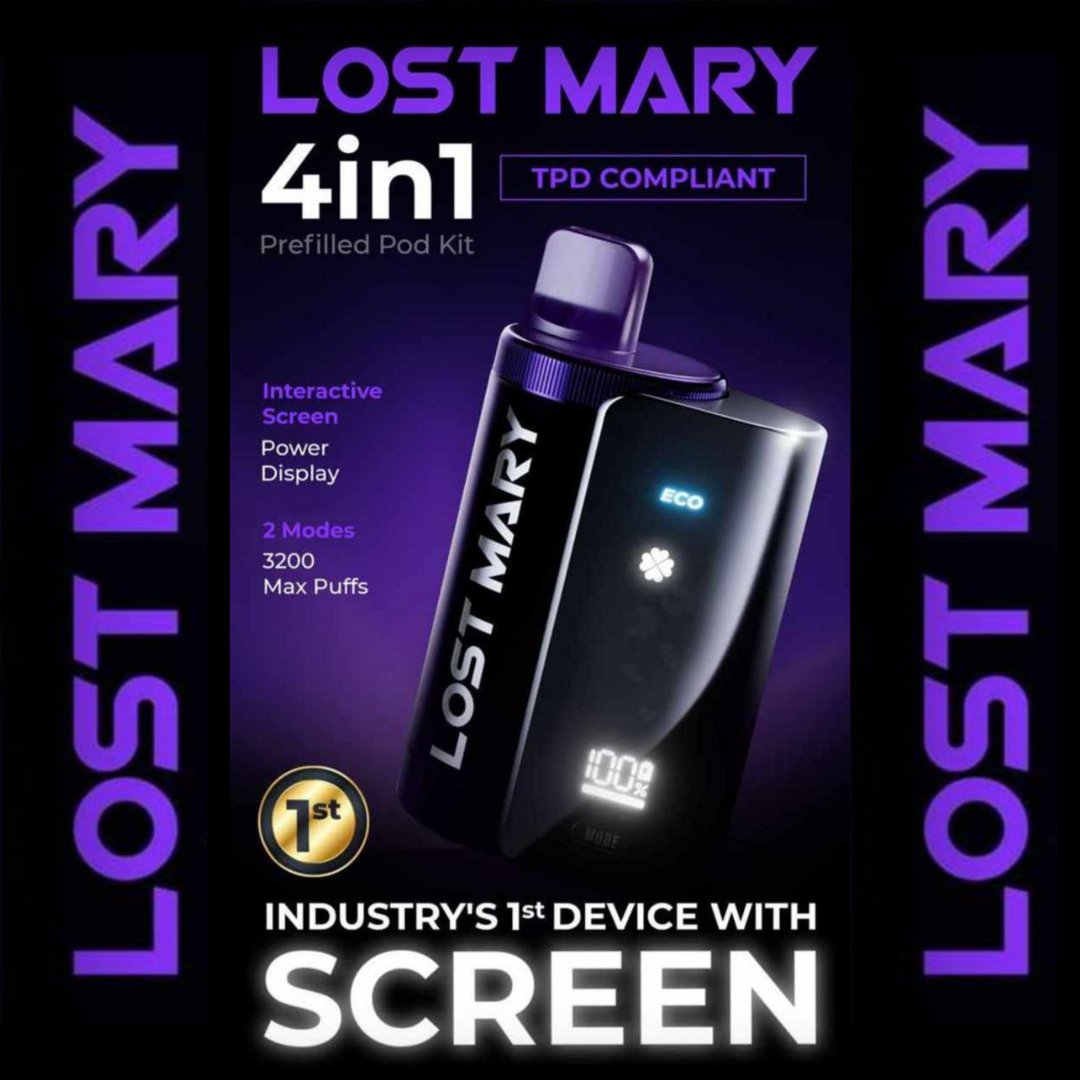 Buy Bulk 4 in 1 Lost Mary 3200 Puffs Pre - filled Pod Vape Kit Box of 5 - Vape Wholesale Mcr