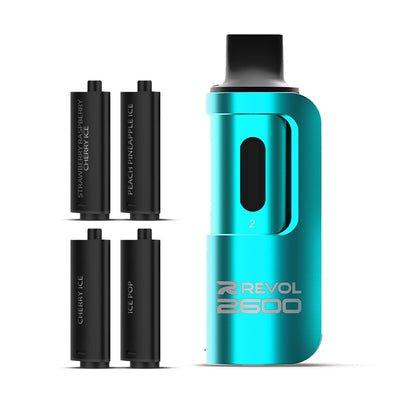 4 in 1 Revol 2600 Puffs Disposable Vape Pod Kit Box of 5 - Vape Wholesale Mcr