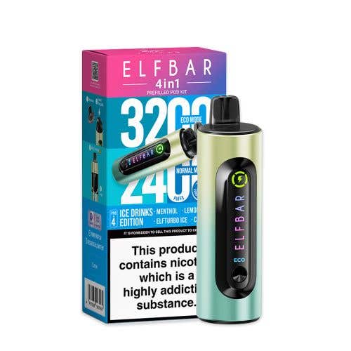 Elf Bar 3200 Prefilled Pod 4 - in - 1 Device Box of 5 - Vape Wholesale Mcr