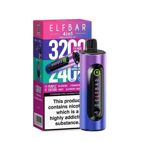 Elf Bar 3200 Prefilled Pod 4 - in - 1 Device Box of 5 - Vape Wholesale Mcr