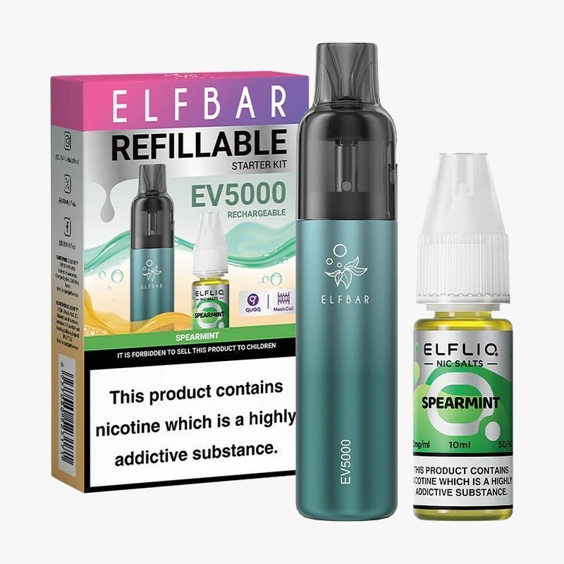 Elf Bar EV5000 Starter Kit & Elfliq Nic Salt 10ml E-Liquid Combo Pack - Vape Wholesale Mcr