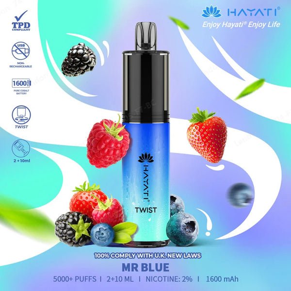 Buy Bulk Hayati Twist 5000 Puffs Disposable Vape Pod Kit Box of 5 - Vape Wholesale Mcr