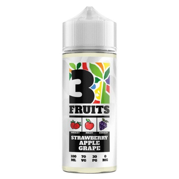 3 Fruits 100ml Shortfill-Strawberry Apple Grape-vapeukwholesale