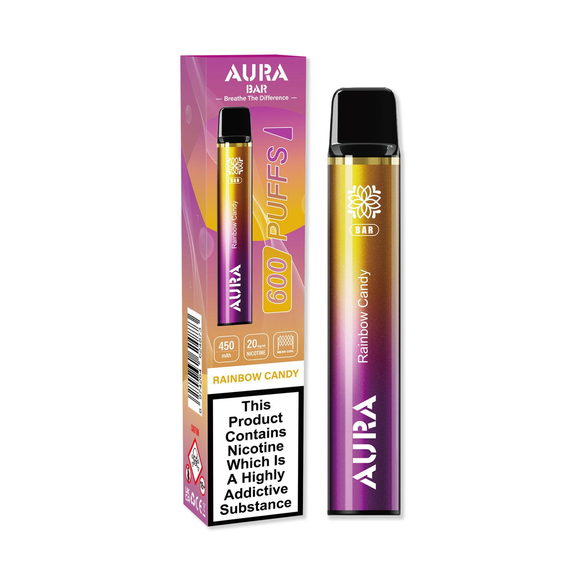 Buy Bulk Aura Bar 600 Puffs Disposbale Vape Pod Box of 10 - Vape Wholesale Mcr