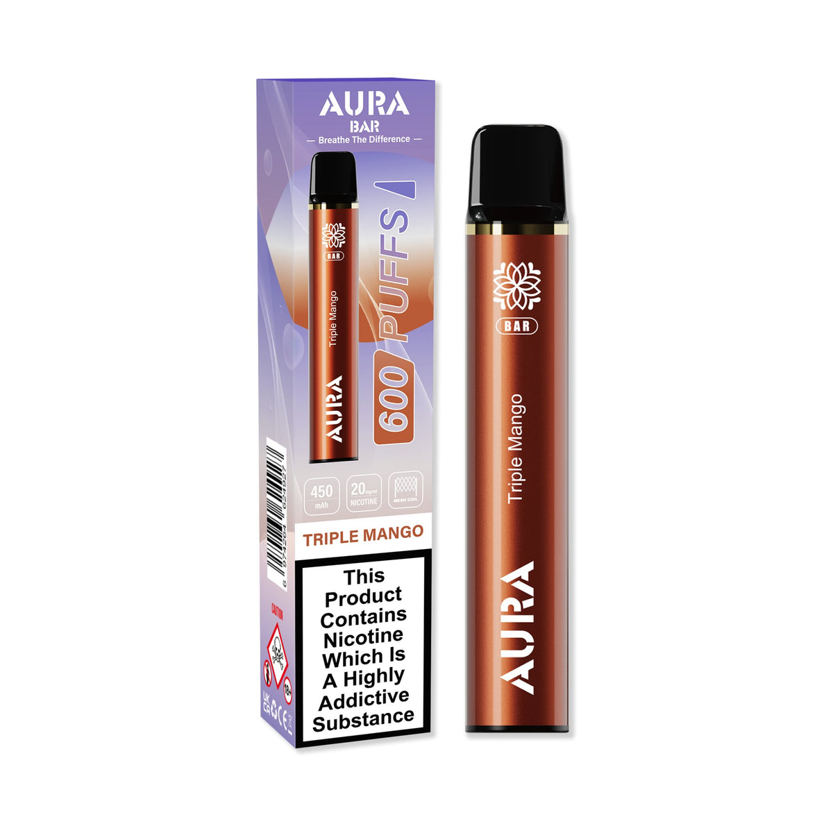 Buy Bulk Aura Bar 600 Puffs Disposbale Vape Pod Box of 10 - Vape Wholesale Mcr