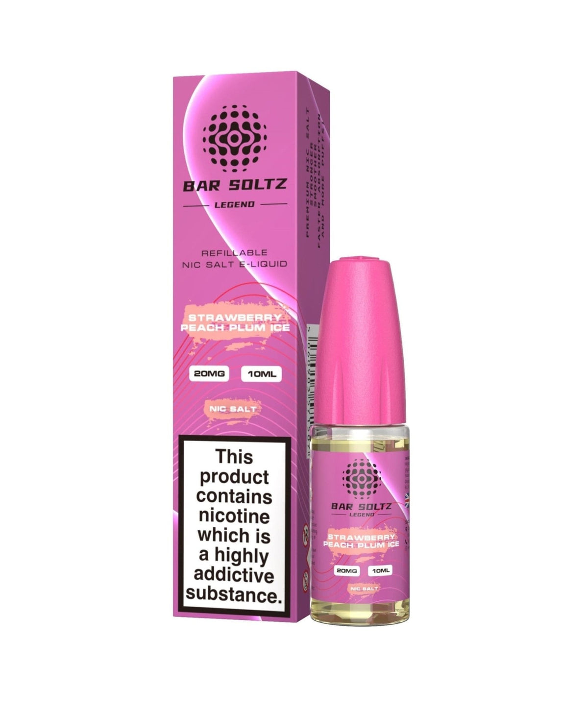 Bar soltz 10ml Nic Salt Pack of 10-Strawberry Peach Plum-vapeukwholesale