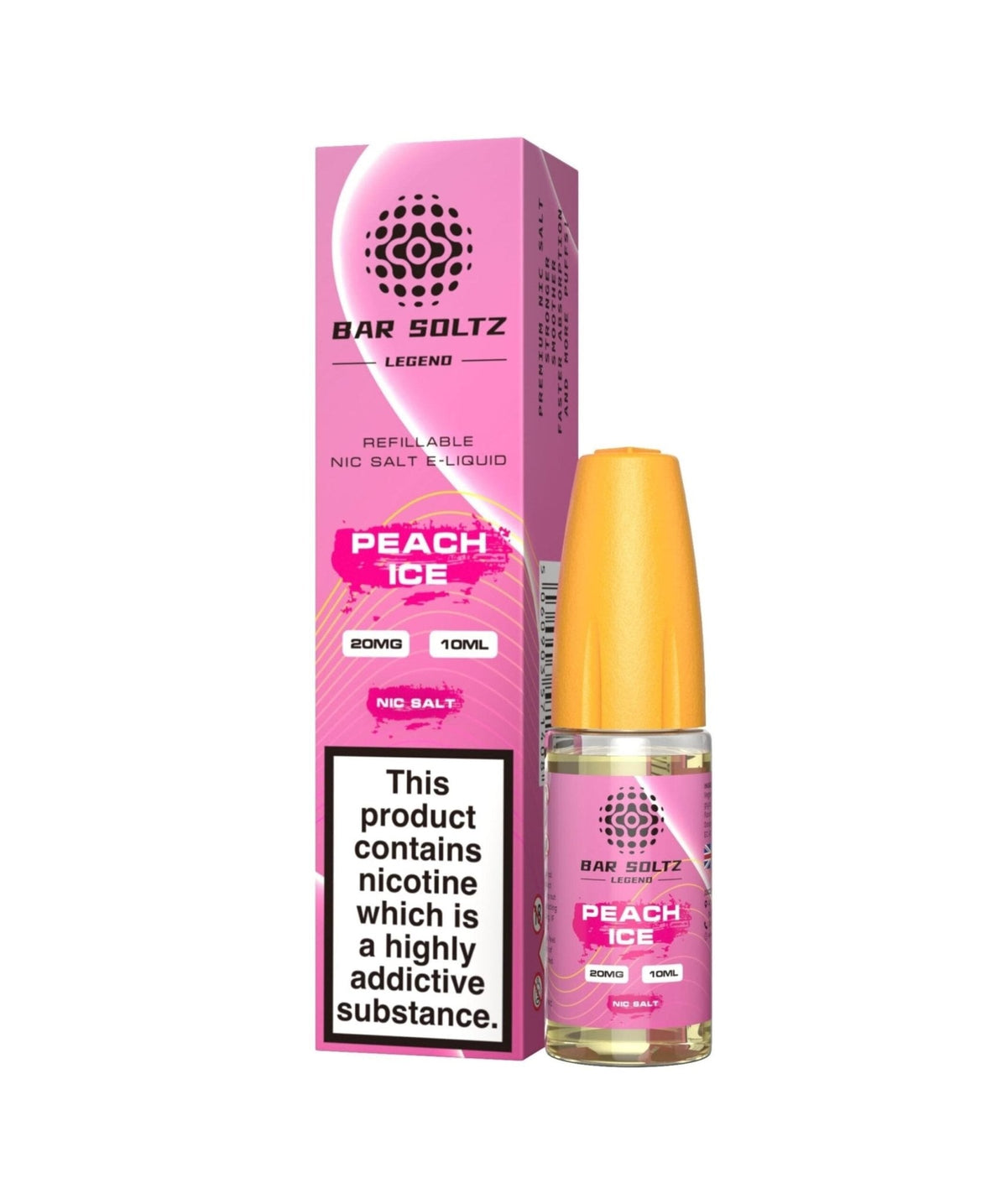 Bar soltz 10ml Nic Salt Pack of 10-Peach Ice-vapeukwholesale