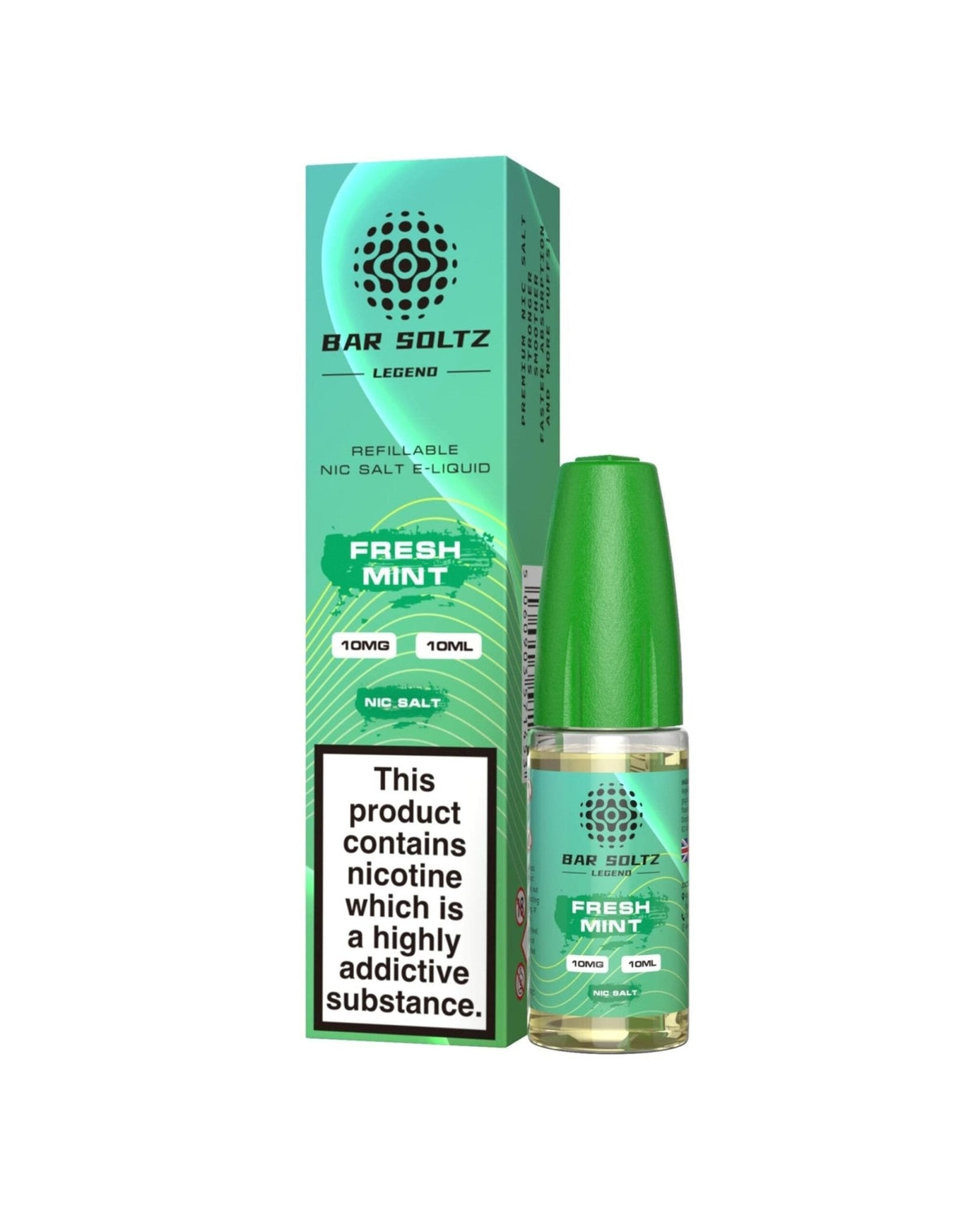 Bar soltz 10ml Nic Salt Pack of 10-Fresh Mint-vapeukwholesale