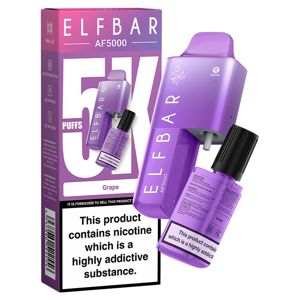 Buy Bulk Elfbar AF5000 Puffs Disposable Vape Device - Box of 5 - Vape Wholesale Mcr