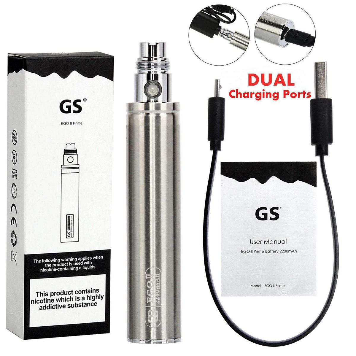 GS EGO II PRIME BATTERY - Vape Wholesale Mcr