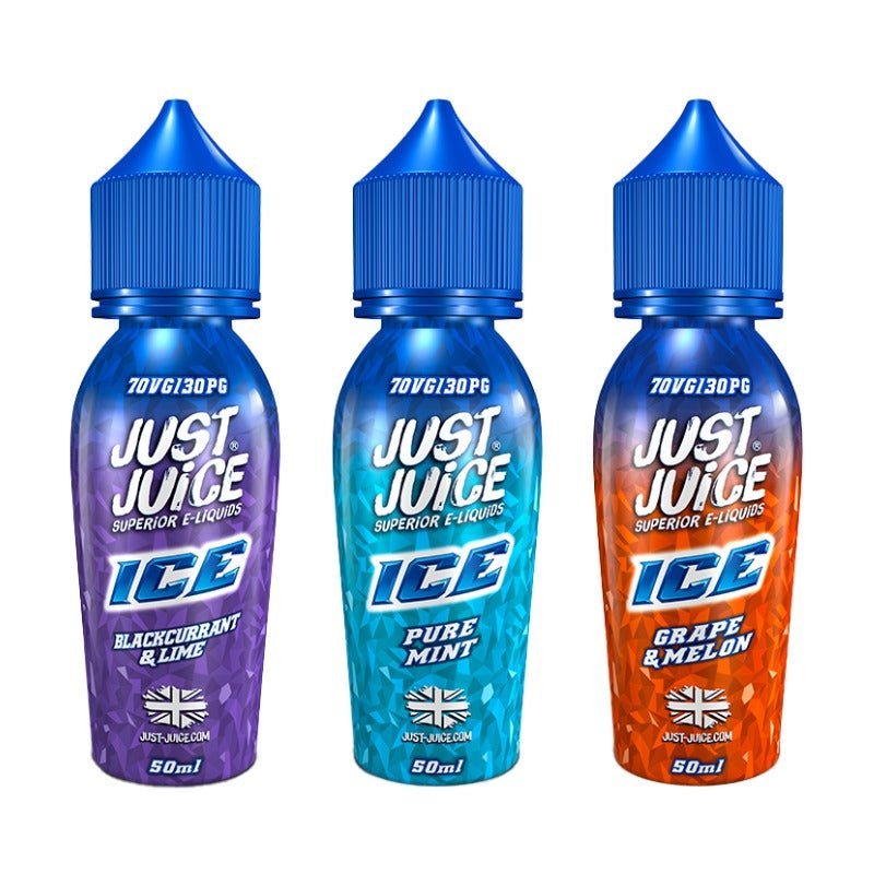 Buy Bulk Just Juice Ice Range 50ml Shortfill E - liquids - Vape Wholesale Mcr