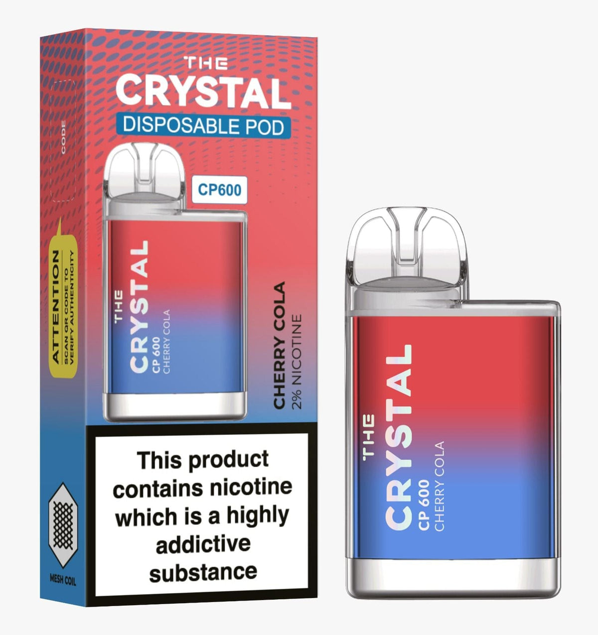The Crystal CP600 Disposable Vape Puff Mini Pod Box of 10 - Vape Wholesale Mcr